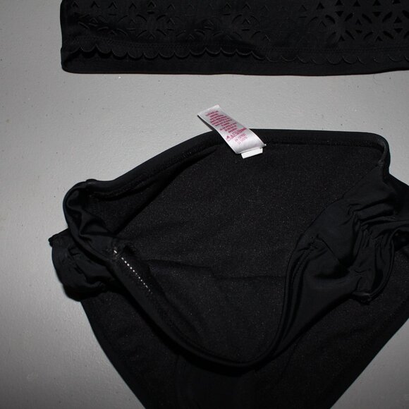 Black 2 Pcs Justice Bikini Swimsuit Size 8 - Picture 5 of 14